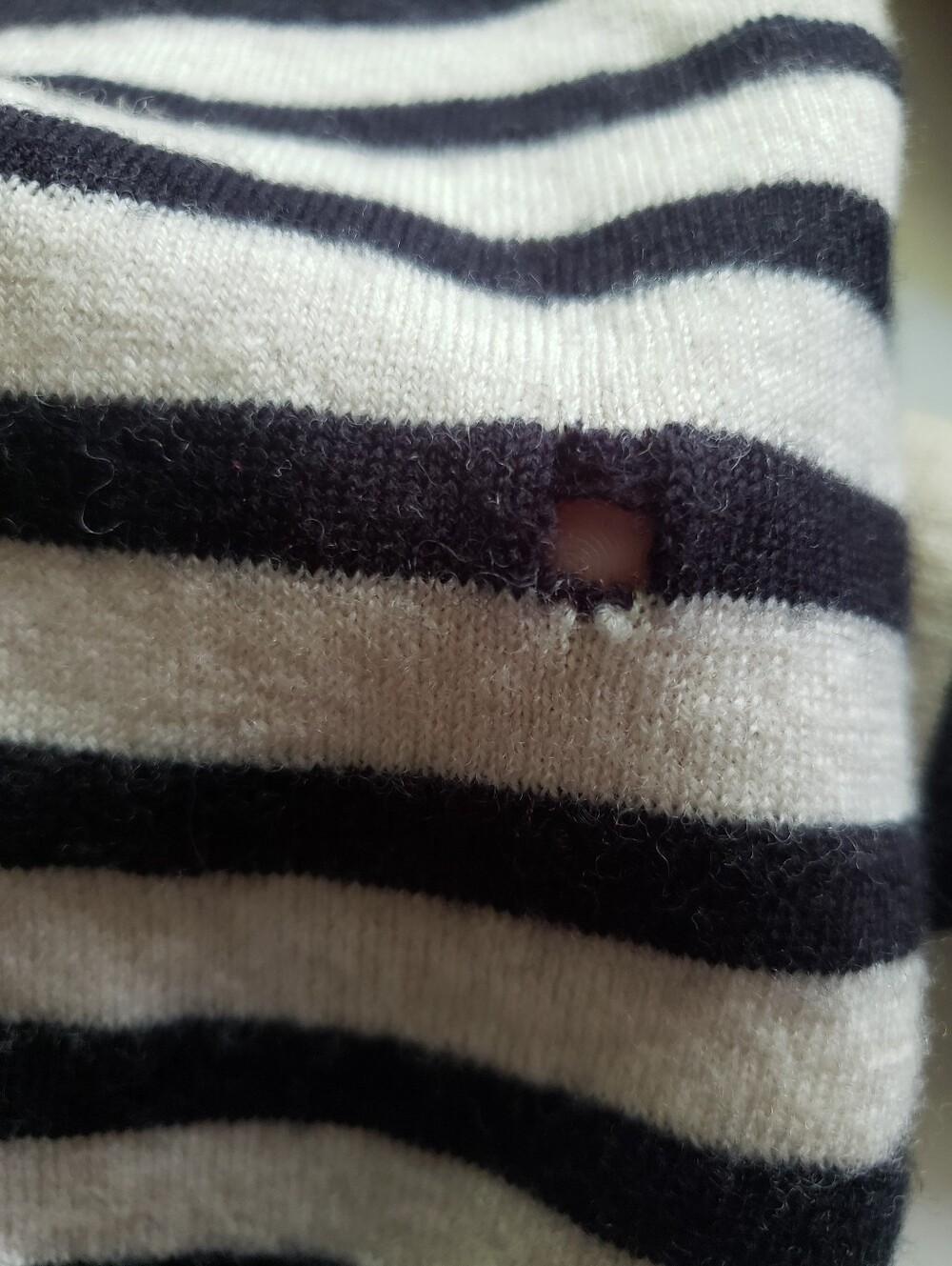 J. Crew Merino Wool Black and Cream Striped Knit Top - Picture 7 of 8
